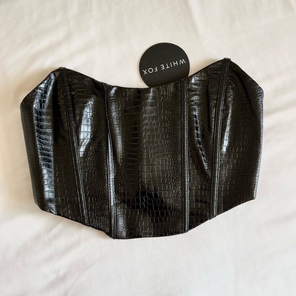 White Fox Playing the Game Bustier in Black